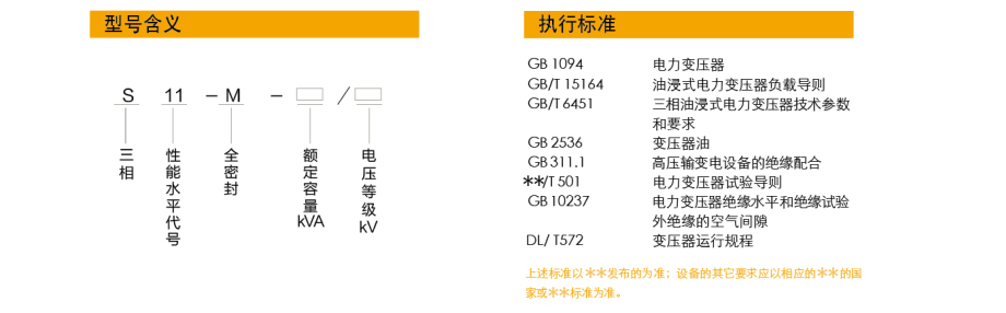 S11油浸式電力變壓器型號含義與執行標準